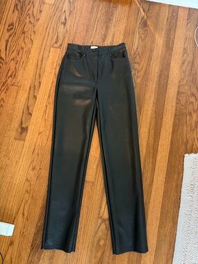 Wilfred Black Faux Leather Straight-Leg Jeans